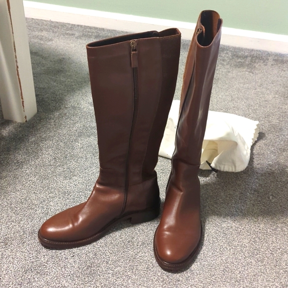 Aquatalia Shoes - Aquatalia Brown Knee High Italian Leather Boots Size 8